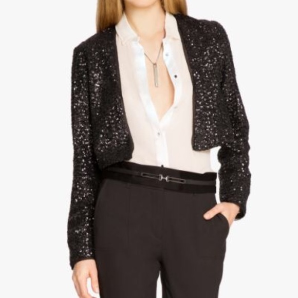 black sequin short jacket